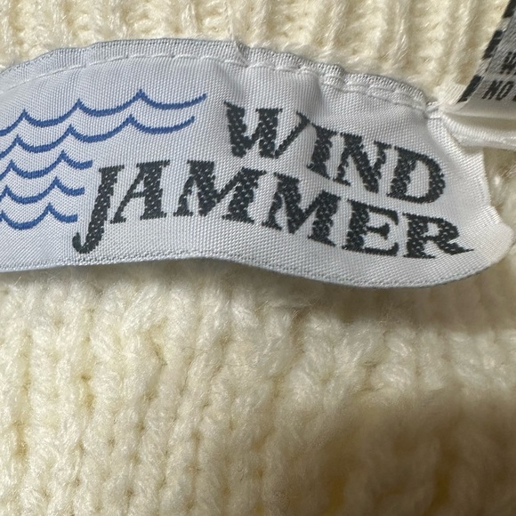 Wind Jammer Men’s XL Fisherman Cable Knit Sweater Ivory White Chunky - Picture 4 of 7
